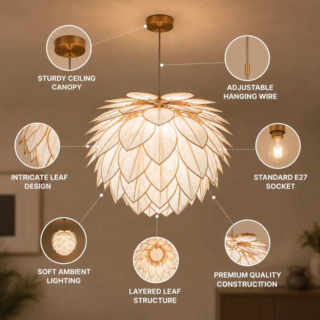 Leaf Design Ceiling Pendant Lamp