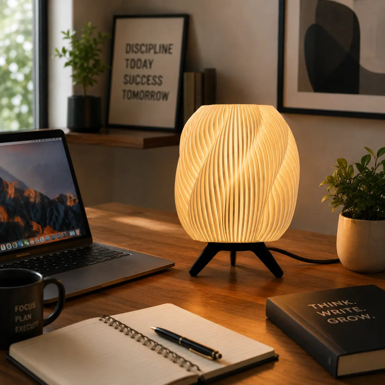 Modern Sculptural Smart Glow Table Lamp, App Controlled (16M+ Colours)