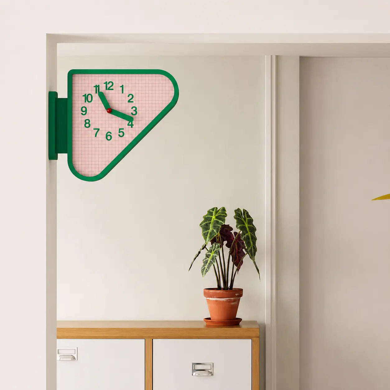 Dual Sided Triangular Wall Clock
