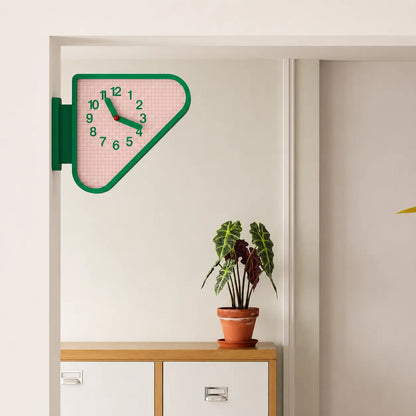 Dual Sided Triangular Wall Clock