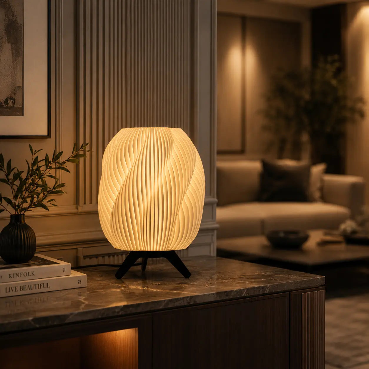Modern Sculptural Smart Glow Table Lamp, App Controlled (16M+ Colours)