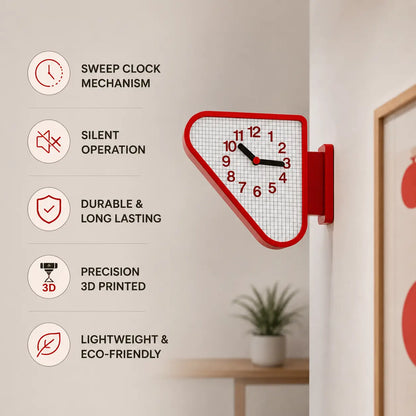 Dual Sided Triangular Wall Clock