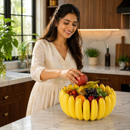 Banana Bowl – Fruit & Vegetable Storage Organizer for Kitchen, Dining Table