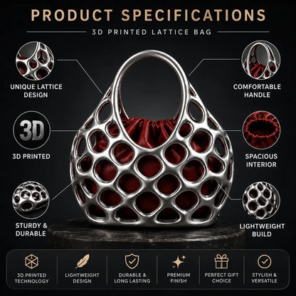 Premium 3D Printed Geometric Luxury Handbag
