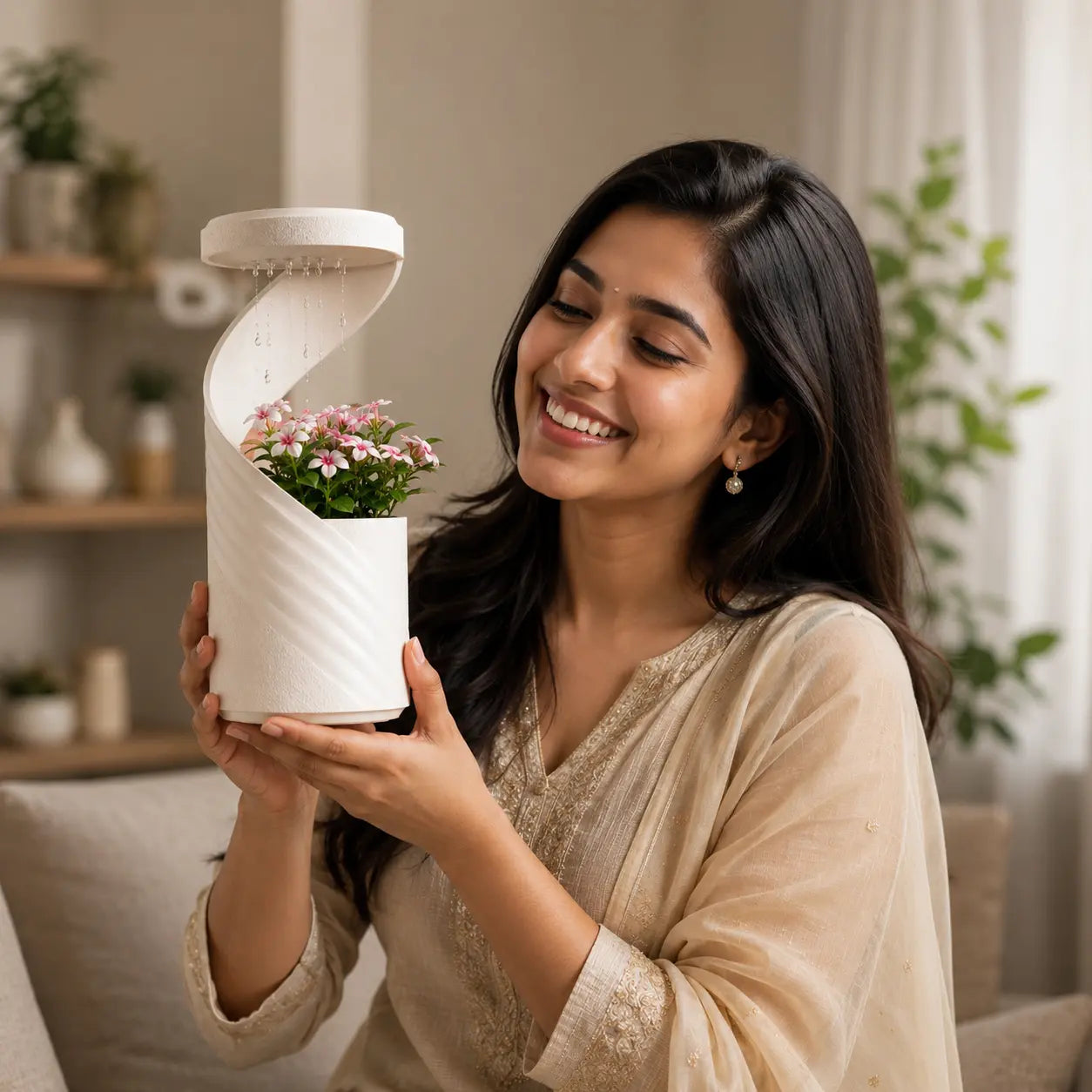 Modern Spiral Self-Watering Flower Pot