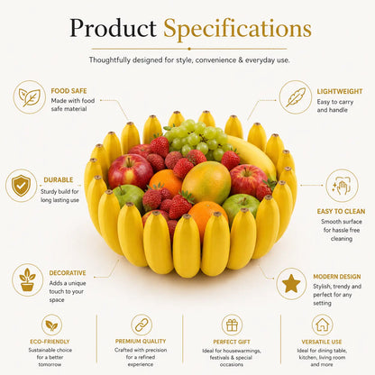 Banana Bowl – Fruit & Vegetable Storage Organizer for Kitchen, Dining Table