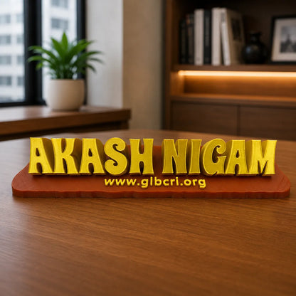Customised 3D Printed Desk Name Plate