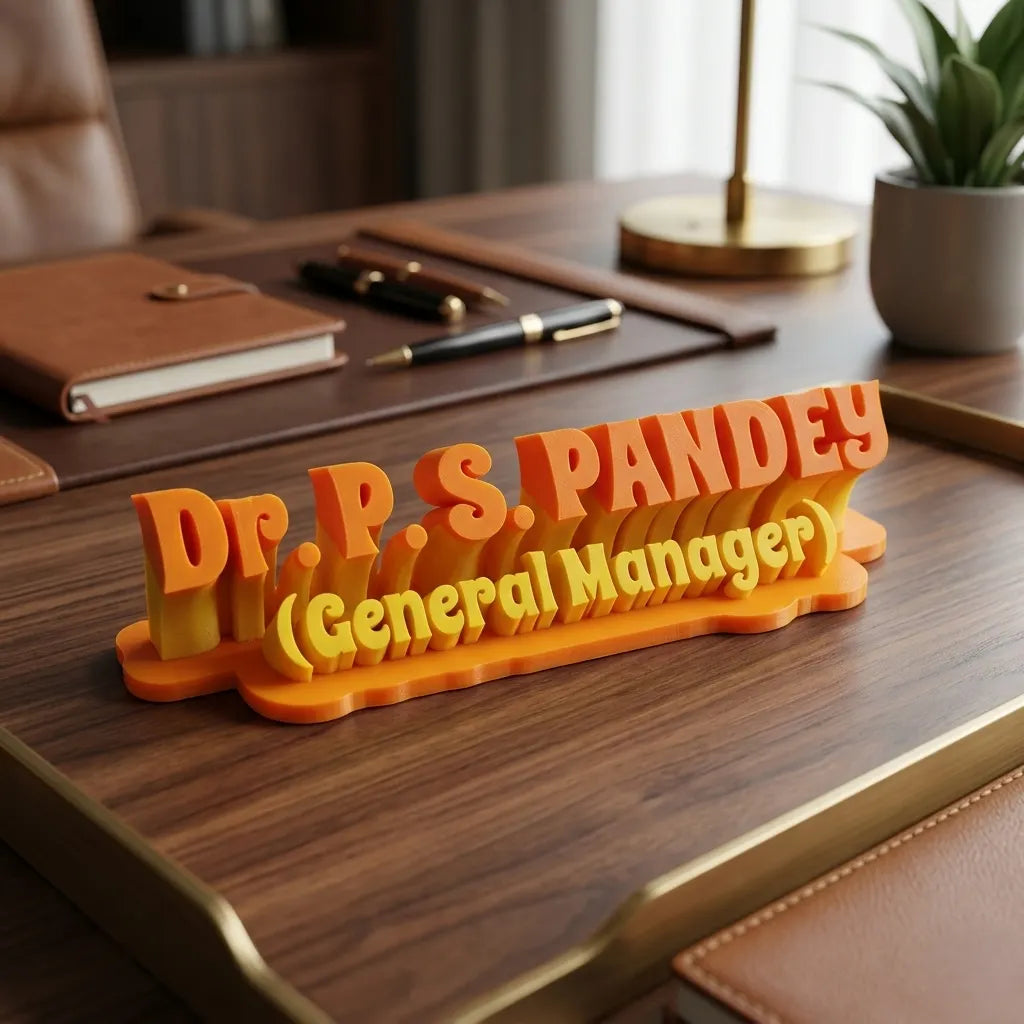 Customised 3D Printed Desk Name Plate
