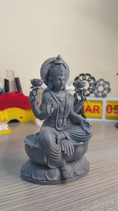 Goddess Lakshmi Sitting Lotus Murti